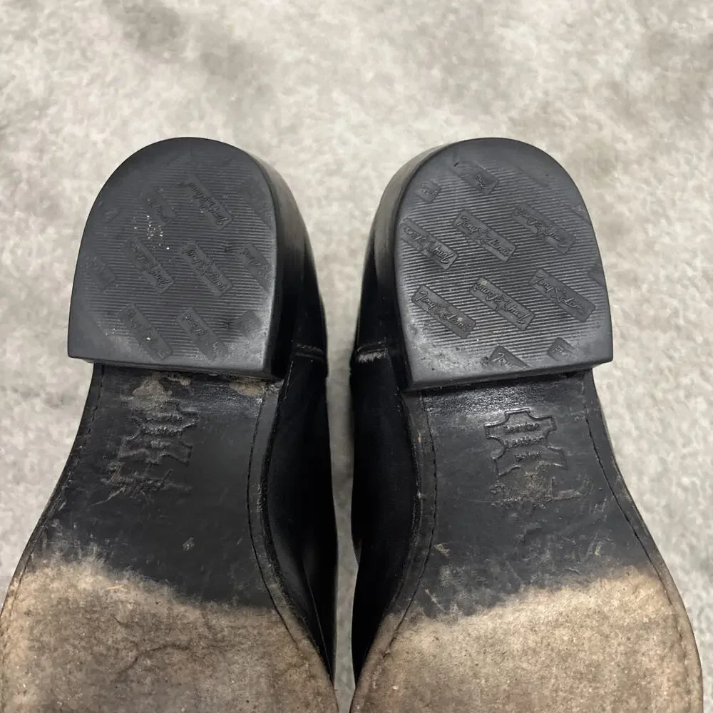 Vintage Men Tony Lama Pointed Toe Black Leather Cowboy Western Boots Size 10.5 D